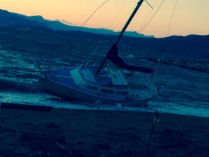 Grounded Sailboat